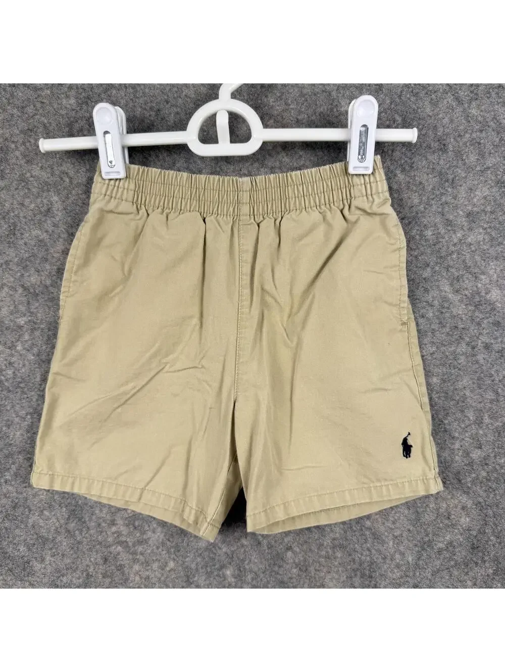 Ralph Lauren Elasltic Waist Shorts Pockets Tan Embroidered Boys 24 Months 570